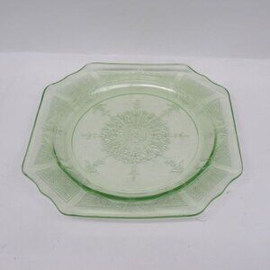 Hocking Depression Glass Green PRINCESS 8 1/4 Inch Salad Plate
